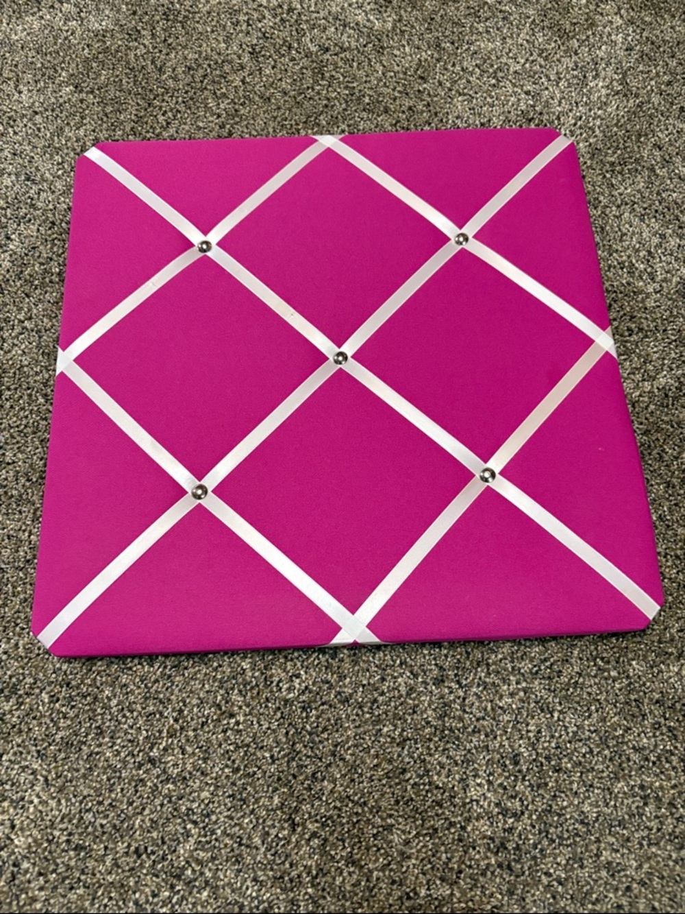 Fuchsia Ribbon Memo Board - Decorative Fabric Notice Board